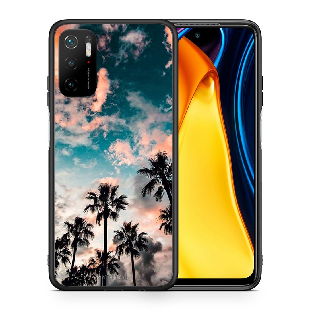 Θήκη Xiaomi Redmi Note 10 5G/Poco M3 Pro Sky Summer από τη Smartfits με σχέδιο στο πίσω μέρος και μαύρο περίβλημα | Xiaomi Redmi Note 10 5G/Poco M3 Pro Sky Summer case with colorful back and black bezels