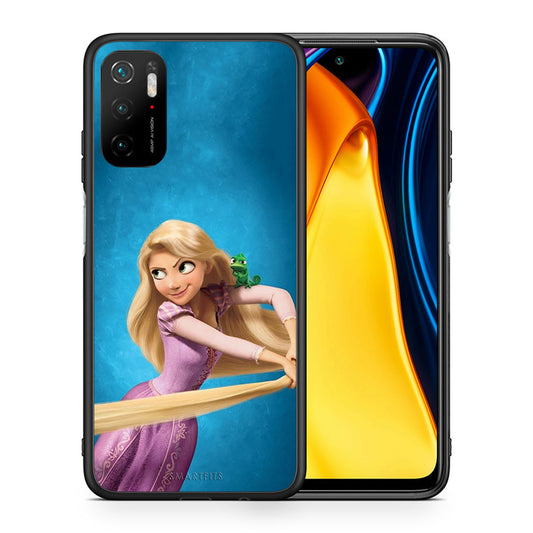 Θήκη Αγίου Βαλεντίνου Xiaomi Poco M3 Pro Tangled 2 από τη Smartfits με σχέδιο στο πίσω μέρος και μαύρο περίβλημα | Xiaomi Poco M3 Pro Tangled 2 case with colorful back and black bezels