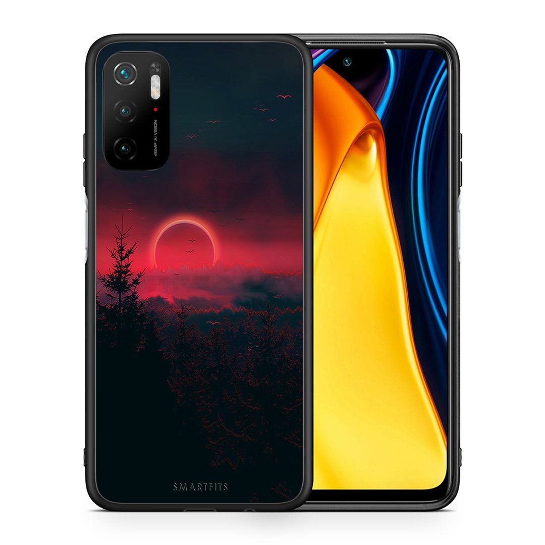 Θήκη Xiaomi Redmi Note 10 5G/Poco M3 Pro Sunset Tropic από τη Smartfits με σχέδιο στο πίσω μέρος και μαύρο περίβλημα | Xiaomi Redmi Note 10 5G/Poco M3 Pro Sunset Tropic case with colorful back and black bezels