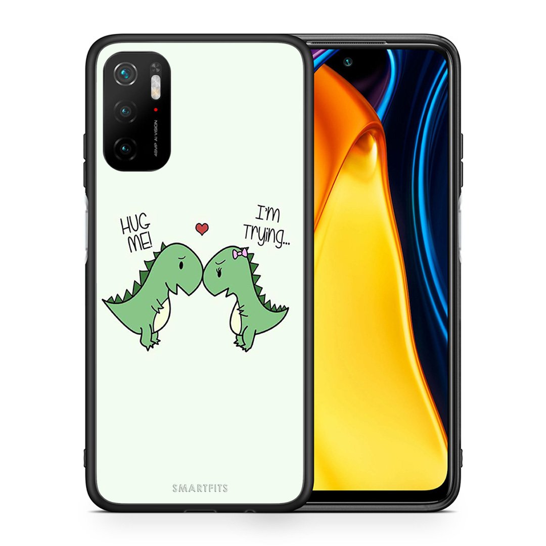 Θήκη Xiaomi Redmi Note 10 5G/Poco M3 Pro Rex Valentine από τη Smartfits με σχέδιο στο πίσω μέρος και μαύρο περίβλημα | Xiaomi Redmi Note 10 5G/Poco M3 Pro Rex Valentine case with colorful back and black bezels