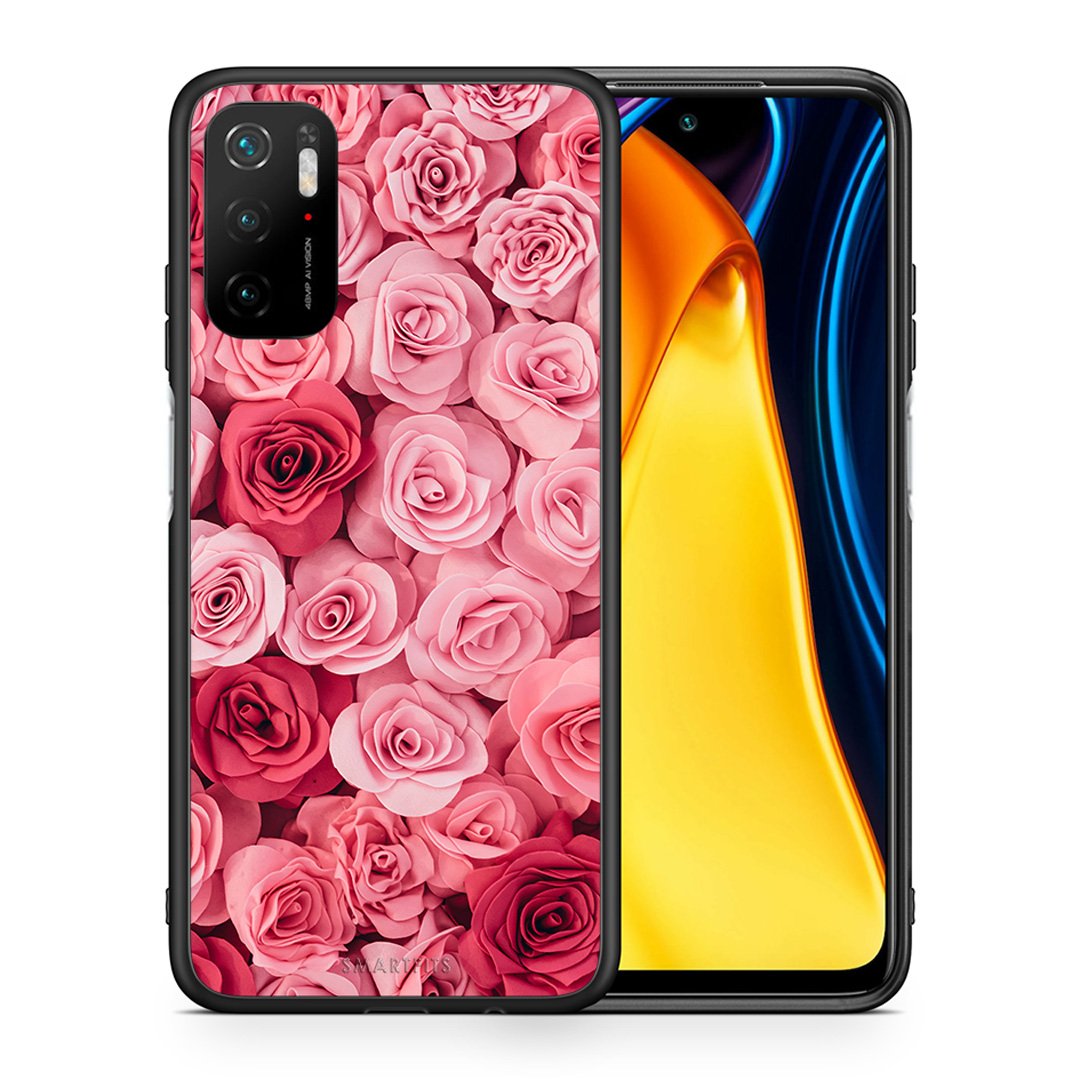 Θήκη Xiaomi Redmi Note 10 5G/Poco M3 Pro RoseGarden Valentine από τη Smartfits με σχέδιο στο πίσω μέρος και μαύρο περίβλημα | Xiaomi Redmi Note 10 5G/Poco M3 Pro RoseGarden Valentine case with colorful back and black bezels