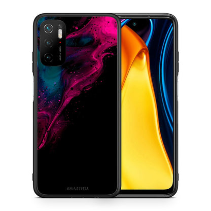 Θήκη Xiaomi Redmi Note 10 5G/Poco M3 Pro Pink Black Watercolor από τη Smartfits με σχέδιο στο πίσω μέρος και μαύρο περίβλημα | Xiaomi Redmi Note 10 5G/Poco M3 Pro Pink Black Watercolor case with colorful back and black bezels