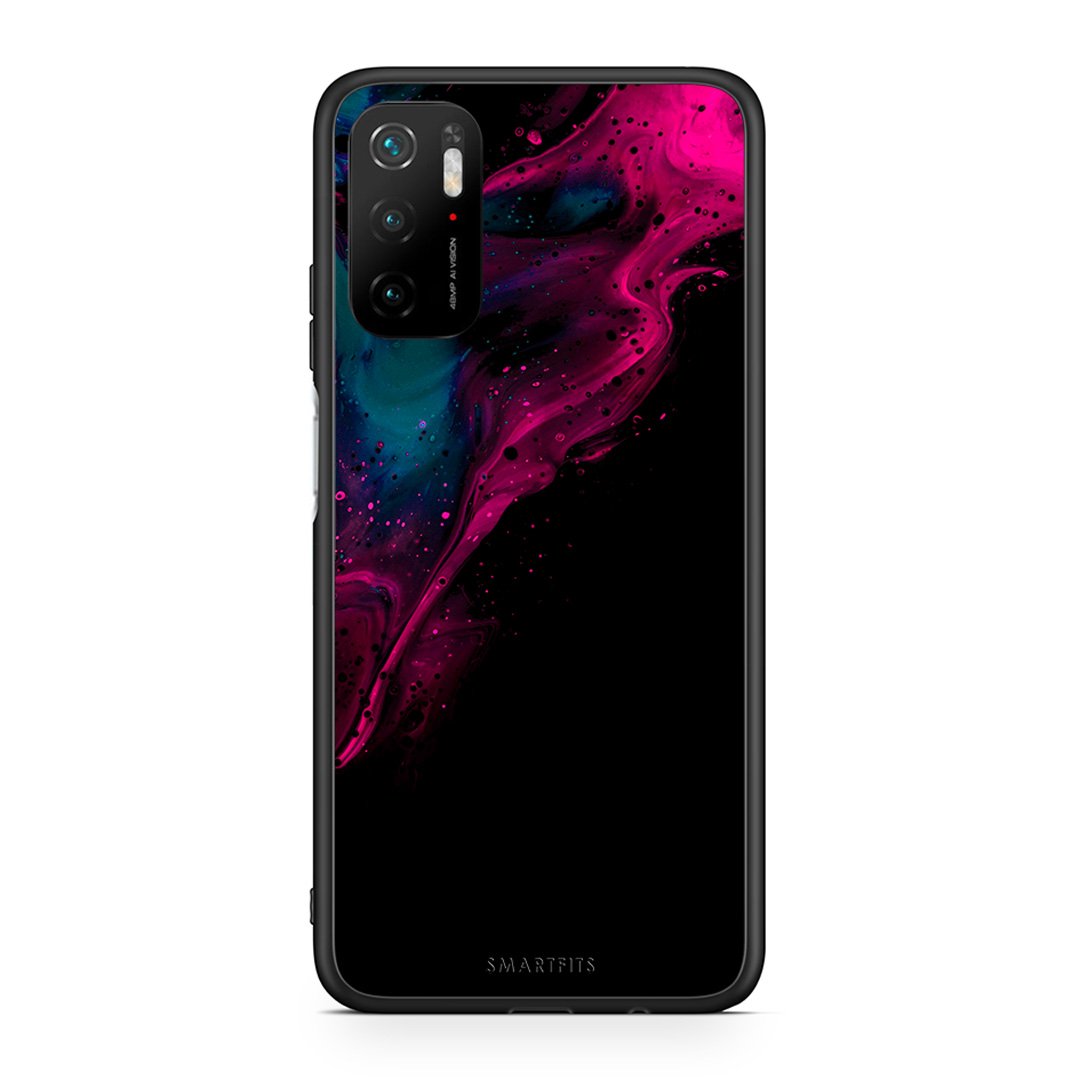 4 - Xiaomi Redmi Note 10 5G/Poco M3 Pro Pink Black Watercolor case, cover, bumper