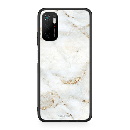 Xiaomi Redmi Note 10 5G/Poco M3 Pro White Gold Marble θήκη από τη Smartfits με σχέδιο στο πίσω μέρος και μαύρο περίβλημα | Smartphone case with colorful back and black bezels by Smartfits