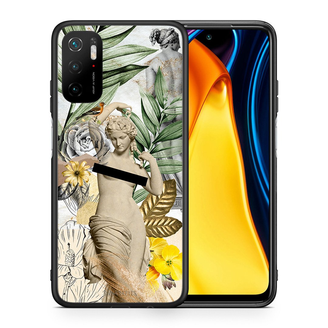 Θήκη Xiaomi Redmi Note 10 5G/Poco M3 Pro Woman Statue από τη Smartfits με σχέδιο στο πίσω μέρος και μαύρο περίβλημα | Xiaomi Redmi Note 10 5G/Poco M3 Pro Woman Statue case with colorful back and black bezels