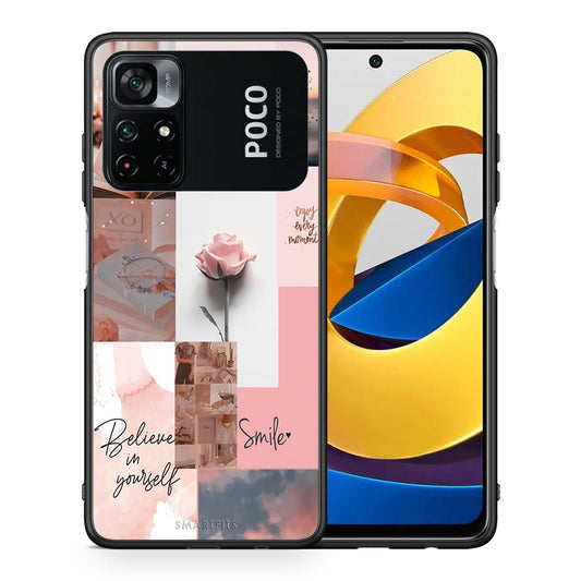 Θήκη Xiaomi Poco M4 Pro 4G Aesthetic Collage από τη Smartfits με σχέδιο στο πίσω μέρος και μαύρο περίβλημα | Xiaomi Poco M4 Pro 4G Aesthetic Collage case with colorful back and black bezels