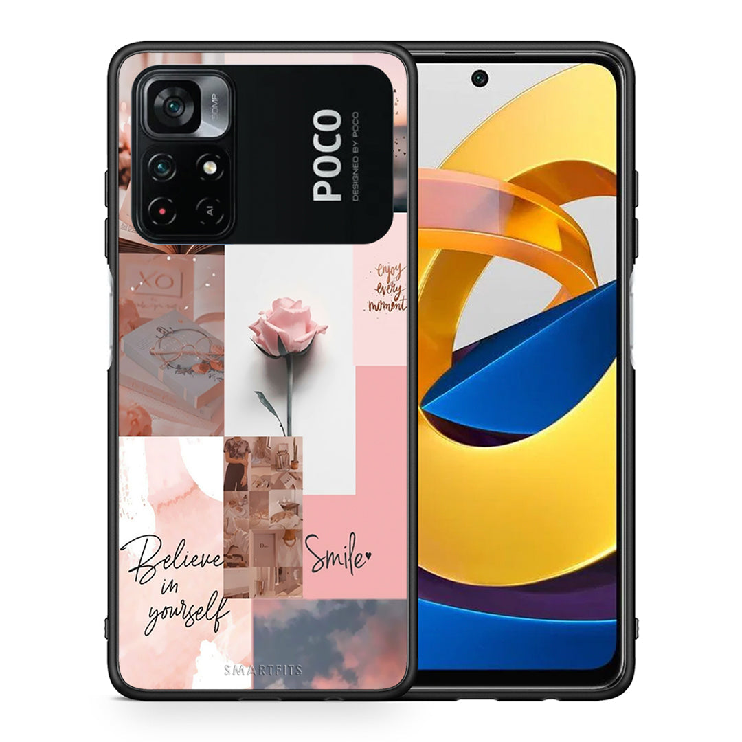 Θήκη Xiaomi Poco M4 Pro 4G Aesthetic Collage από τη Smartfits με σχέδιο στο πίσω μέρος και μαύρο περίβλημα | Xiaomi Poco M4 Pro 4G Aesthetic Collage case with colorful back and black bezels