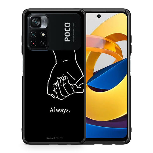 Θήκη Αγίου Βαλεντίνου Xiaomi Poco M4 Pro 4G Always & Forever 1 από τη Smartfits με σχέδιο στο πίσω μέρος και μαύρο περίβλημα | Xiaomi Poco M4 Pro 4G Always & Forever 1 case with colorful back and black bezels