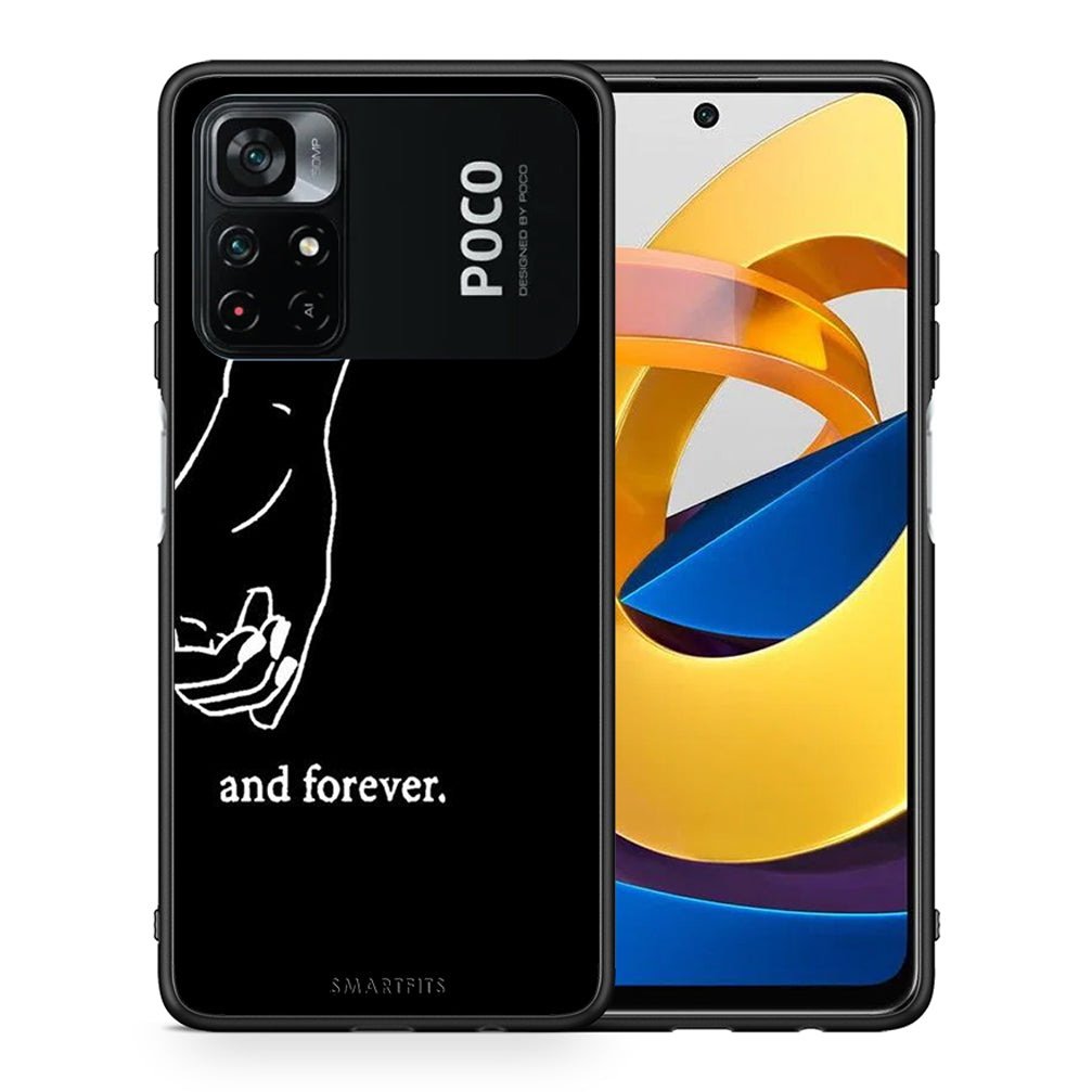 Θήκη Αγίου Βαλεντίνου Xiaomi Poco M4 Pro 4G Always & Forever 2 από τη Smartfits με σχέδιο στο πίσω μέρος και μαύρο περίβλημα | Xiaomi Poco M4 Pro 4G Always & Forever 2 case with colorful back and black bezels