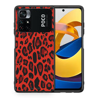 Thumbnail for Θήκη Xiaomi Poco M4 Pro 4G Red Leopard Animal από τη Smartfits με σχέδιο στο πίσω μέρος και μαύρο περίβλημα | Xiaomi Poco M4 Pro 4G Red Leopard Animal case with colorful back and black bezels