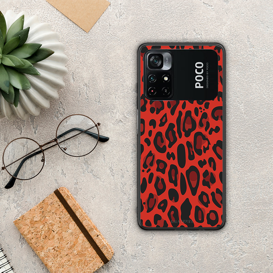 Animal Red Leopard - Xiaomi Poco M4 Pro 4G θήκη