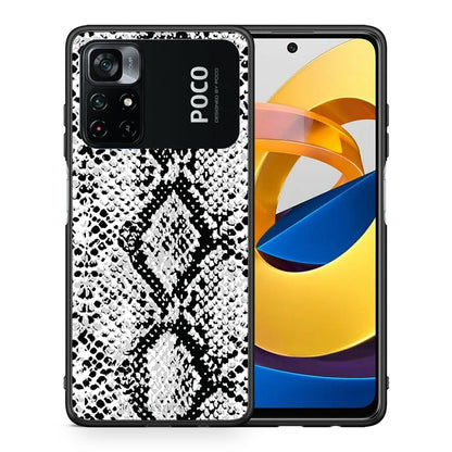 Θήκη Xiaomi Poco M4 Pro 4G White Snake Animal από τη Smartfits με σχέδιο στο πίσω μέρος και μαύρο περίβλημα | Xiaomi Poco M4 Pro 4G White Snake Animal case with colorful back and black bezels