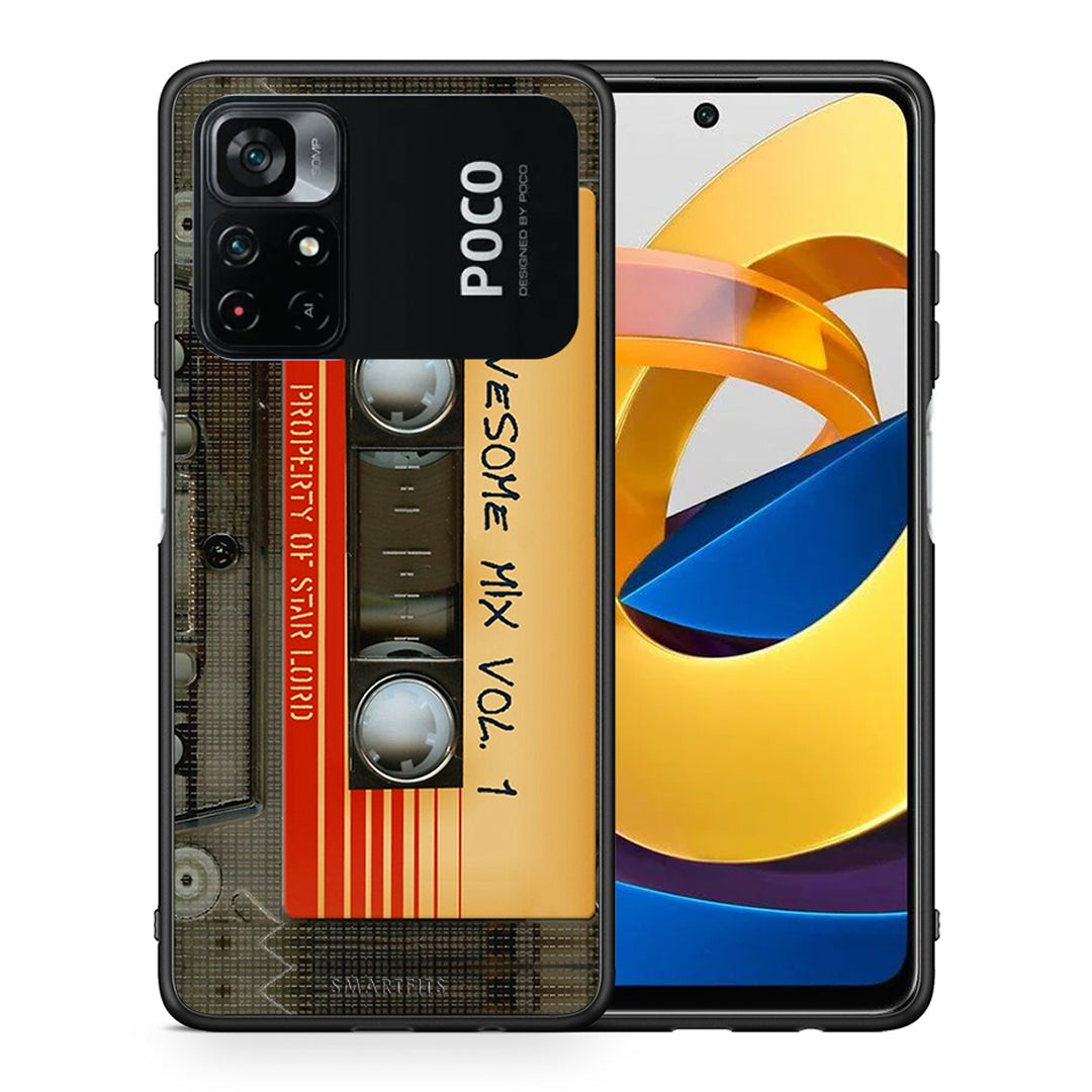 Θήκη Xiaomi Poco M4 Pro 4G Awesome Mix από τη Smartfits με σχέδιο στο πίσω μέρος και μαύρο περίβλημα | Xiaomi Poco M4 Pro 4G Awesome Mix case with colorful back and black bezels