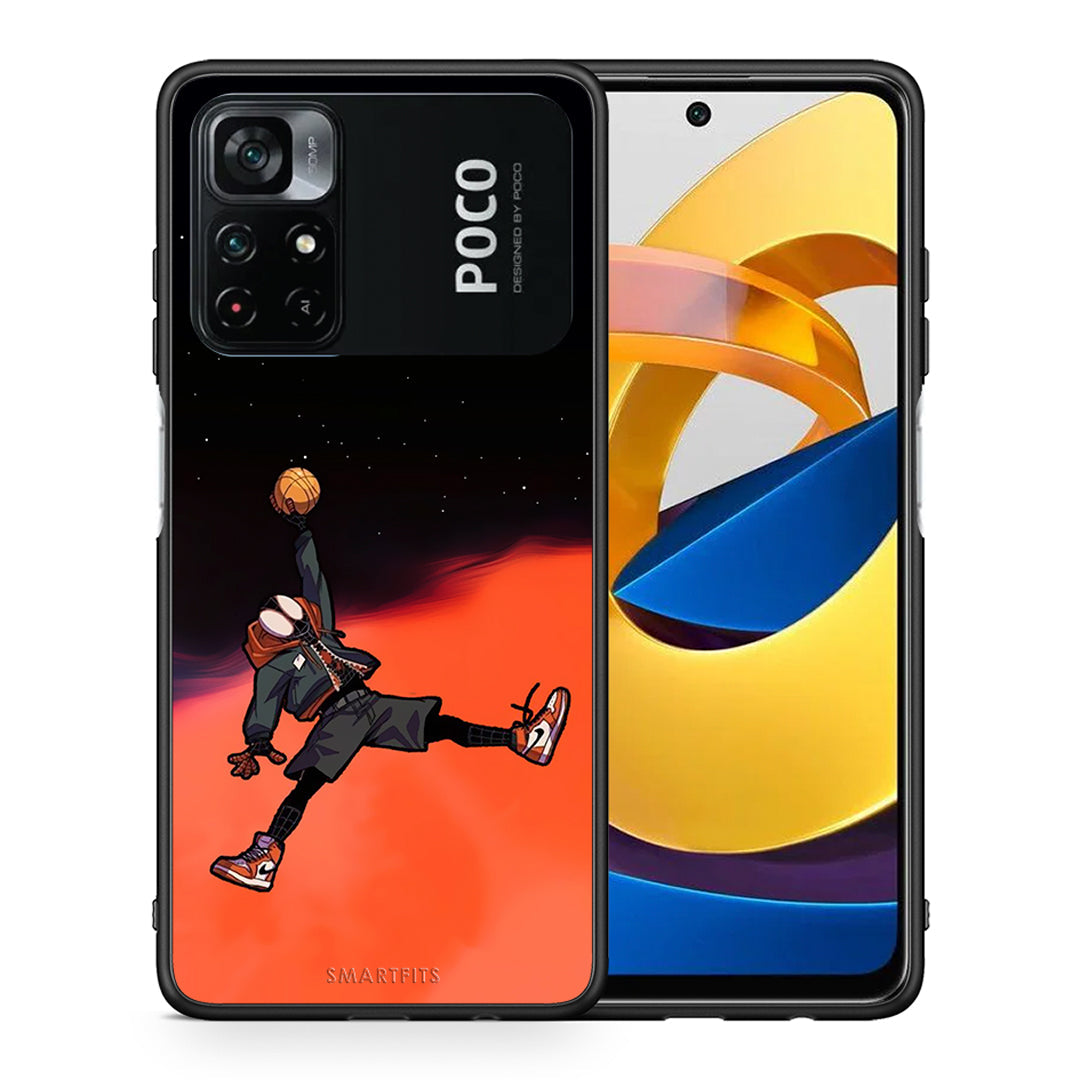 Θήκη Xiaomi Poco M4 Pro 4G Basketball Hero από τη Smartfits με σχέδιο στο πίσω μέρος και μαύρο περίβλημα | Xiaomi Poco M4 Pro 4G Basketball Hero case with colorful back and black bezels