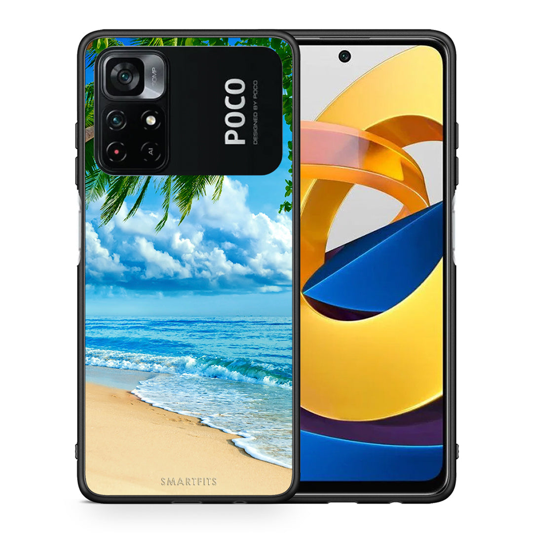 Θήκη Xiaomi Poco M4 Pro 4G Beautiful Beach από τη Smartfits με σχέδιο στο πίσω μέρος και μαύρο περίβλημα | Xiaomi Poco M4 Pro 4G Beautiful Beach case with colorful back and black bezels