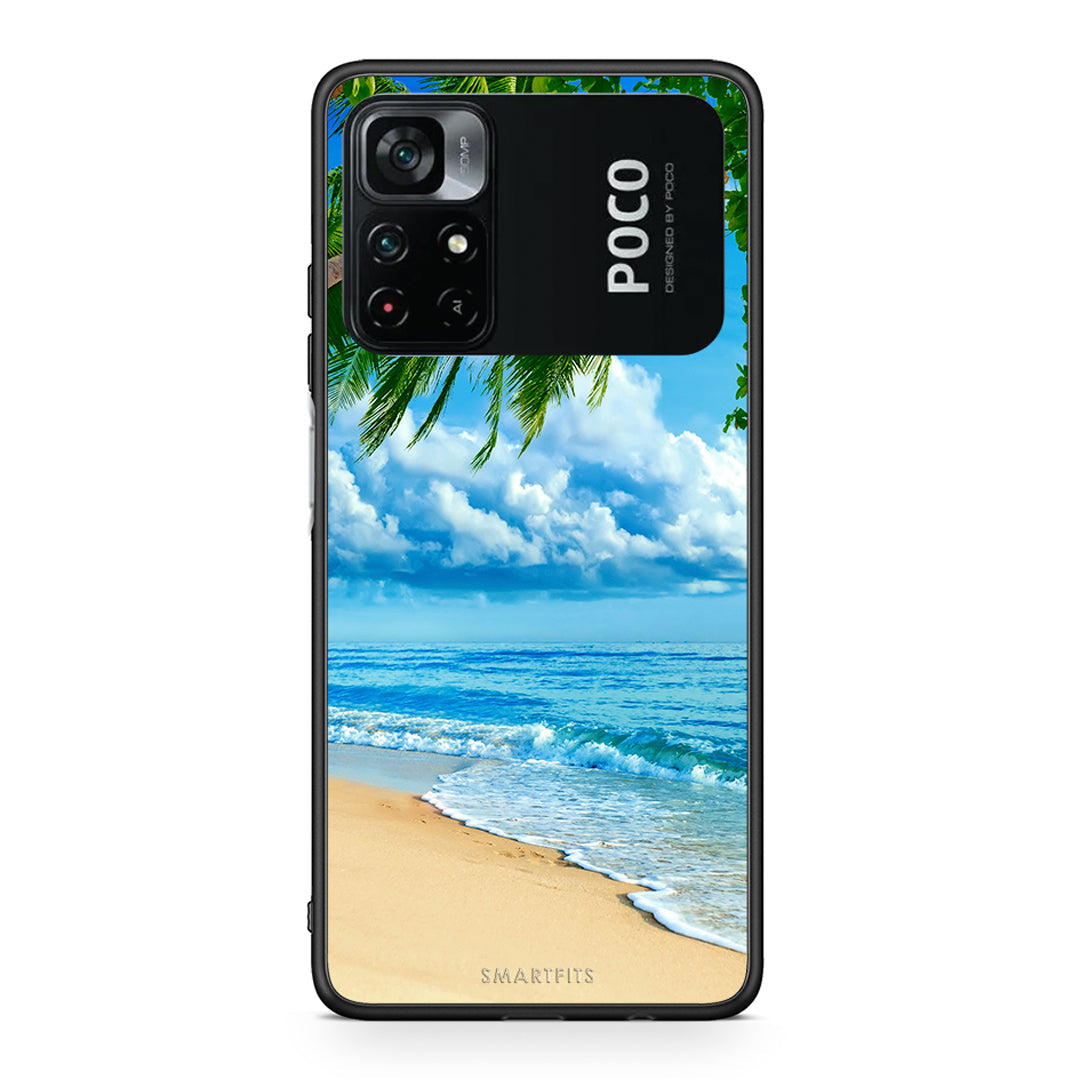 Xiaomi Poco M4 Pro 4G Beautiful Beach θήκη από τη Smartfits με σχέδιο στο πίσω μέρος και μαύρο περίβλημα | Smartphone case with colorful back and black bezels by Smartfits