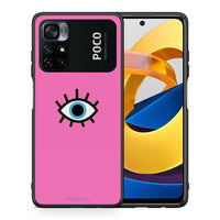 Thumbnail for Θήκη Xiaomi Poco M4 Pro 4G Blue Eye Pink από τη Smartfits με σχέδιο στο πίσω μέρος και μαύρο περίβλημα | Xiaomi Poco M4 Pro 4G Blue Eye Pink case with colorful back and black bezels