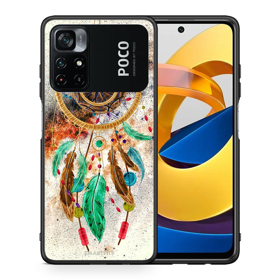 Θήκη Xiaomi Poco M4 Pro 4G DreamCatcher Boho από τη Smartfits με σχέδιο στο πίσω μέρος και μαύρο περίβλημα | Xiaomi Poco M4 Pro 4G DreamCatcher Boho case with colorful back and black bezels