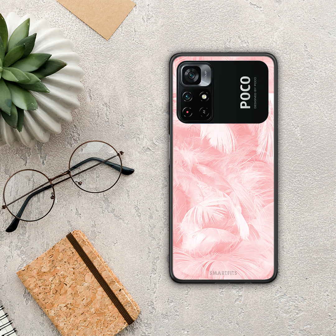 Boho Pink Feather - Xiaomi Poco M4 Pro 4G θήκη