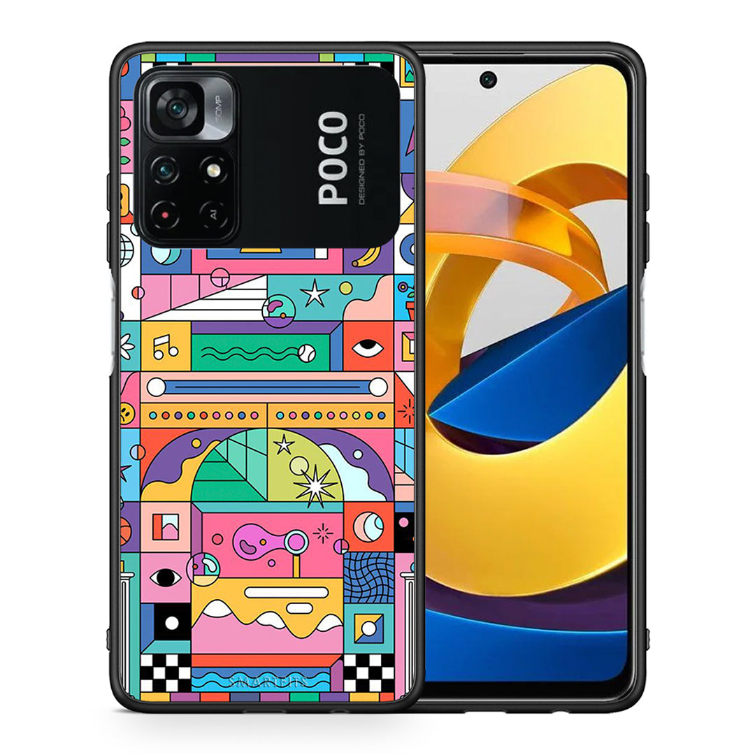 Θήκη Xiaomi Poco M4 Pro 4G Bubbles Soap από τη Smartfits με σχέδιο στο πίσω μέρος και μαύρο περίβλημα | Xiaomi Poco M4 Pro 4G Bubbles Soap case with colorful back and black bezels