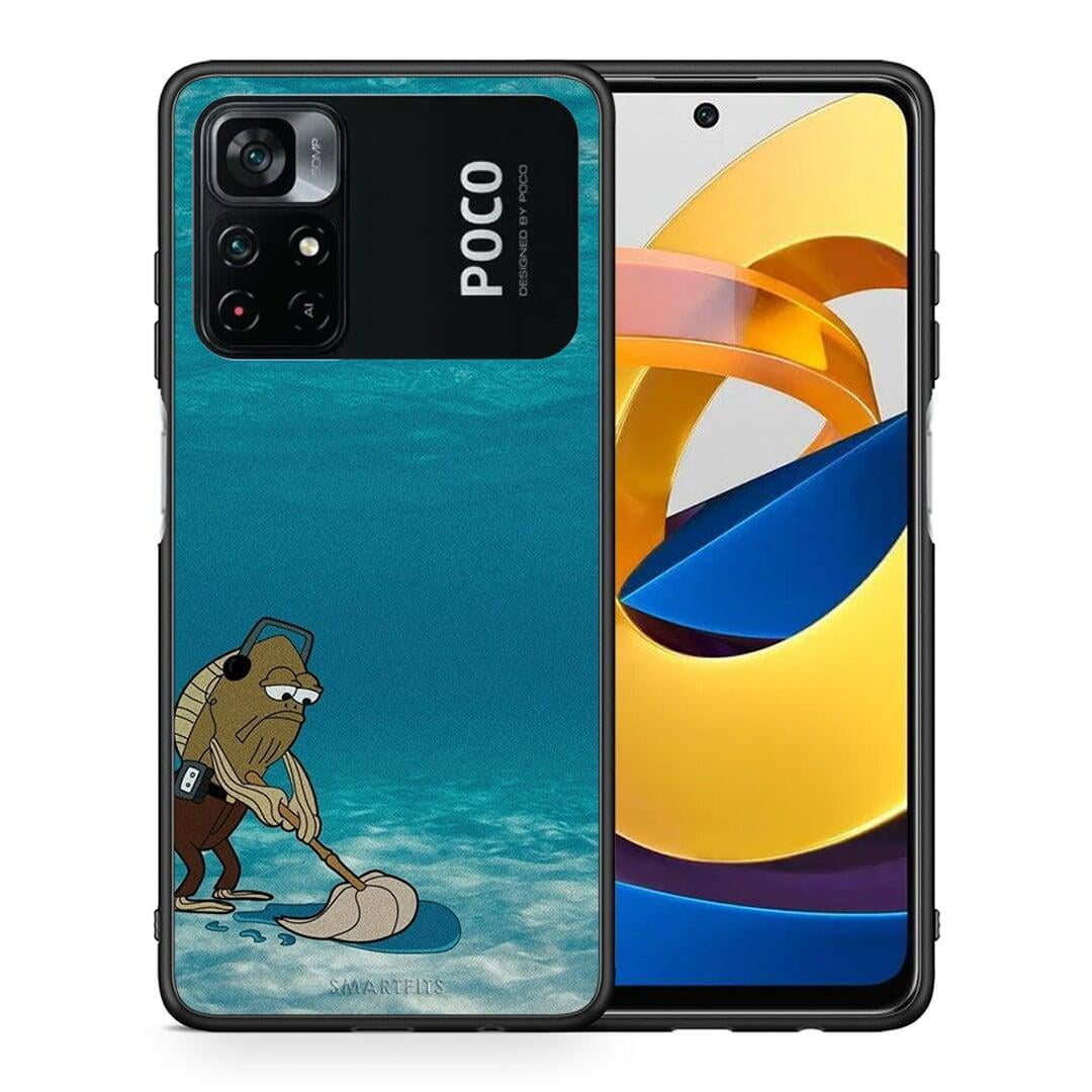 Θήκη Xiaomi Poco M4 Pro 4G Clean The Ocean από τη Smartfits με σχέδιο στο πίσω μέρος και μαύρο περίβλημα | Xiaomi Poco M4 Pro 4G Clean The Ocean case with colorful back and black bezels