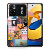 Thumbnail for Θήκη Αγίου Βαλεντίνου Xiaomi Poco M4 Pro 4G Collage Bitchin από τη Smartfits με σχέδιο στο πίσω μέρος και μαύρο περίβλημα | Xiaomi Poco M4 Pro 4G Collage Bitchin case with colorful back and black bezels
