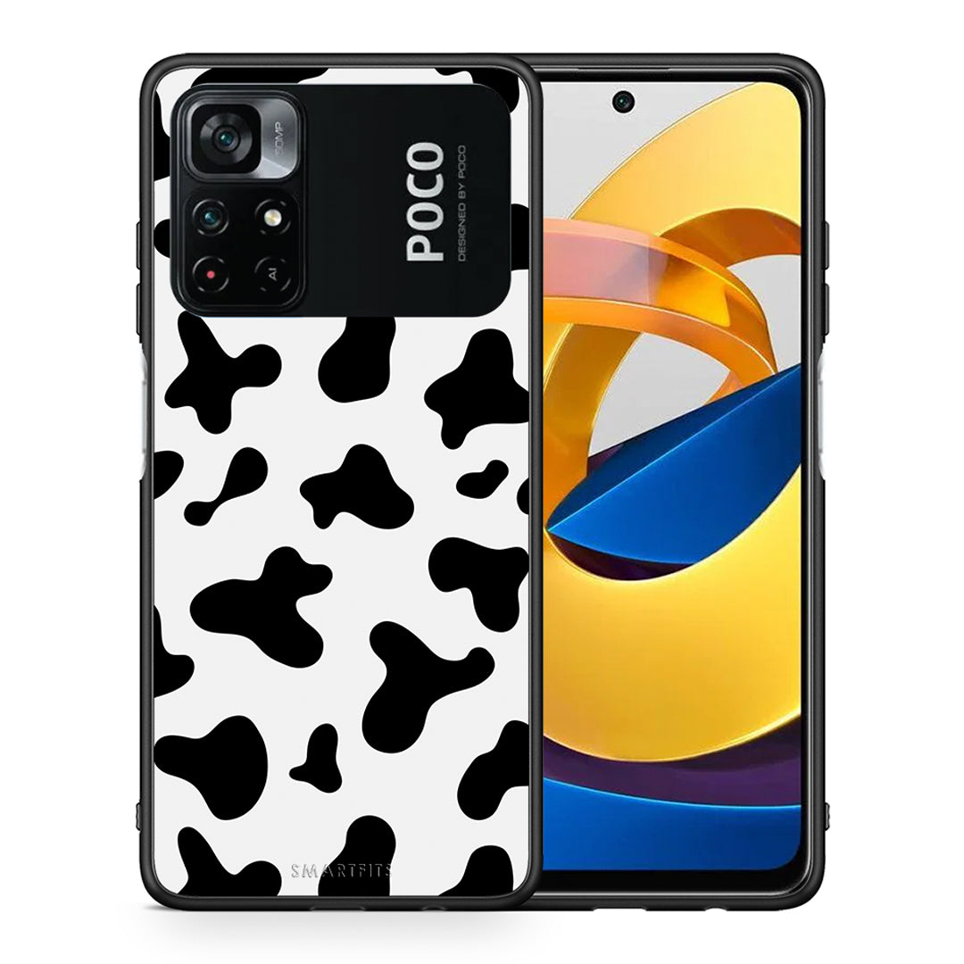 Θήκη Xiaomi Poco M4 Pro 4G Cow Print από τη Smartfits με σχέδιο στο πίσω μέρος και μαύρο περίβλημα | Xiaomi Poco M4 Pro 4G Cow Print case with colorful back and black bezels