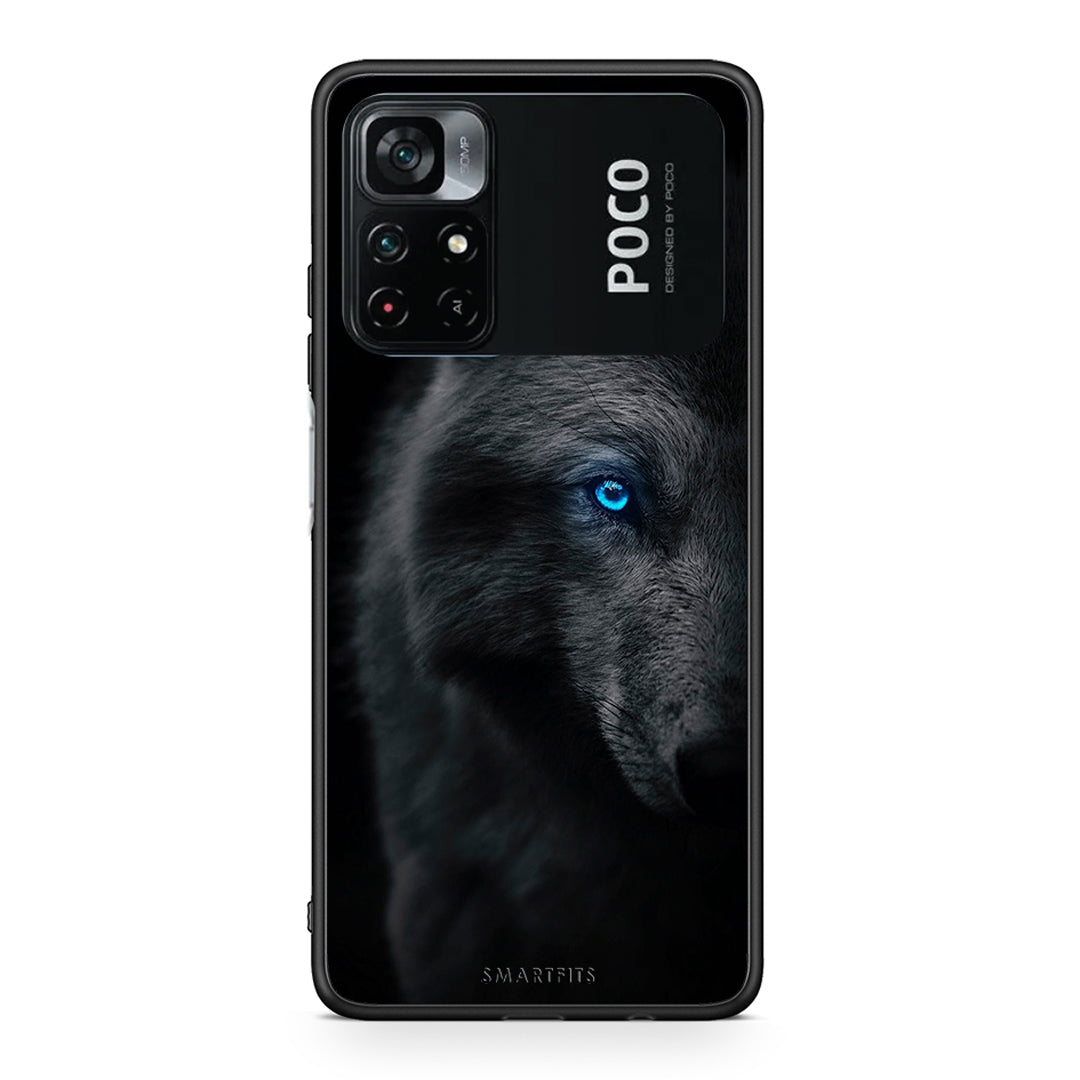 Xiaomi Poco M4 Pro 4G Dark Wolf θήκη από τη Smartfits με σχέδιο στο πίσω μέρος και μαύρο περίβλημα | Smartphone case with colorful back and black bezels by Smartfits