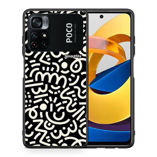 Θήκη Xiaomi Poco M4 Pro 4G Doodle Art από τη Smartfits με σχέδιο στο πίσω μέρος και μαύρο περίβλημα | Xiaomi Poco M4 Pro 4G Doodle Art case with colorful back and black bezels
