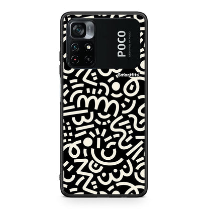 Xiaomi Poco M4 Pro 4G Doodle Art Θήκη από τη Smartfits με σχέδιο στο πίσω μέρος και μαύρο περίβλημα | Smartphone case with colorful back and black bezels by Smartfits