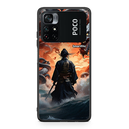 Xiaomi Poco M4 Pro 4G Dragons Fight θήκη από τη Smartfits με σχέδιο στο πίσω μέρος και μαύρο περίβλημα | Smartphone case with colorful back and black bezels by Smartfits