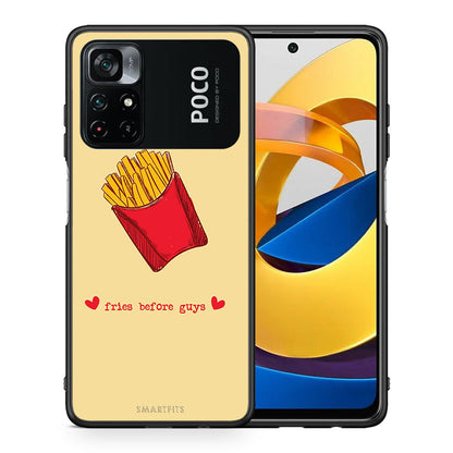 Θήκη Αγίου Βαλεντίνου Xiaomi Poco M4 Pro 4G Fries Before Guys από τη Smartfits με σχέδιο στο πίσω μέρος και μαύρο περίβλημα | Xiaomi Poco M4 Pro 4G Fries Before Guys case with colorful back and black bezels