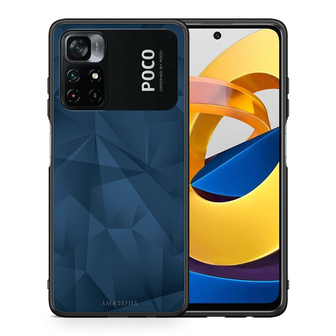 Θήκη Xiaomi Poco M4 Pro 4G Blue Abstract Geometric από τη Smartfits με σχέδιο στο πίσω μέρος και μαύρο περίβλημα | Xiaomi Poco M4 Pro 4G Blue Abstract Geometric case with colorful back and black bezels