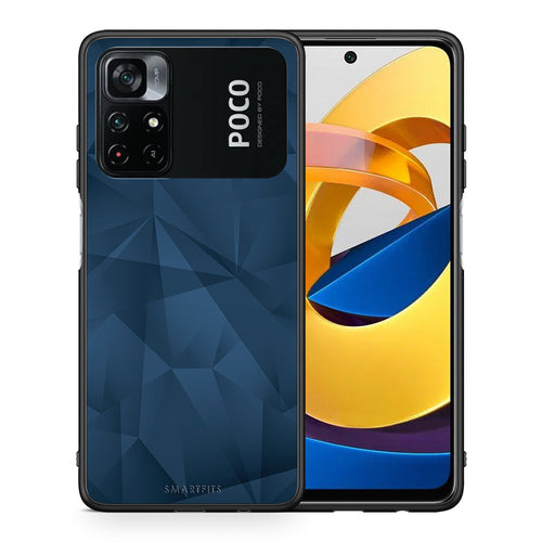 Θήκη Xiaomi Poco M4 Pro 4G Blue Abstract Geometric από τη Smartfits με σχέδιο στο πίσω μέρος και μαύρο περίβλημα | Xiaomi Poco M4 Pro 4G Blue Abstract Geometric case with colorful back and black bezels