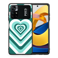 Thumbnail for Θήκη Xiaomi Poco M4 Pro 4G Green Hearts από τη Smartfits με σχέδιο στο πίσω μέρος και μαύρο περίβλημα | Xiaomi Poco M4 Pro 4G Green Hearts case with colorful back and black bezels