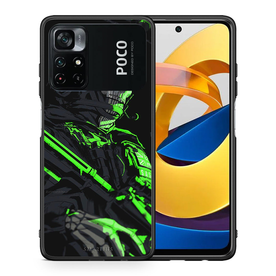 Θήκη Αγίου Βαλεντίνου Xiaomi Poco M4 Pro 4G Green Soldier από τη Smartfits με σχέδιο στο πίσω μέρος και μαύρο περίβλημα | Xiaomi Poco M4 Pro 4G Green Soldier case with colorful back and black bezels