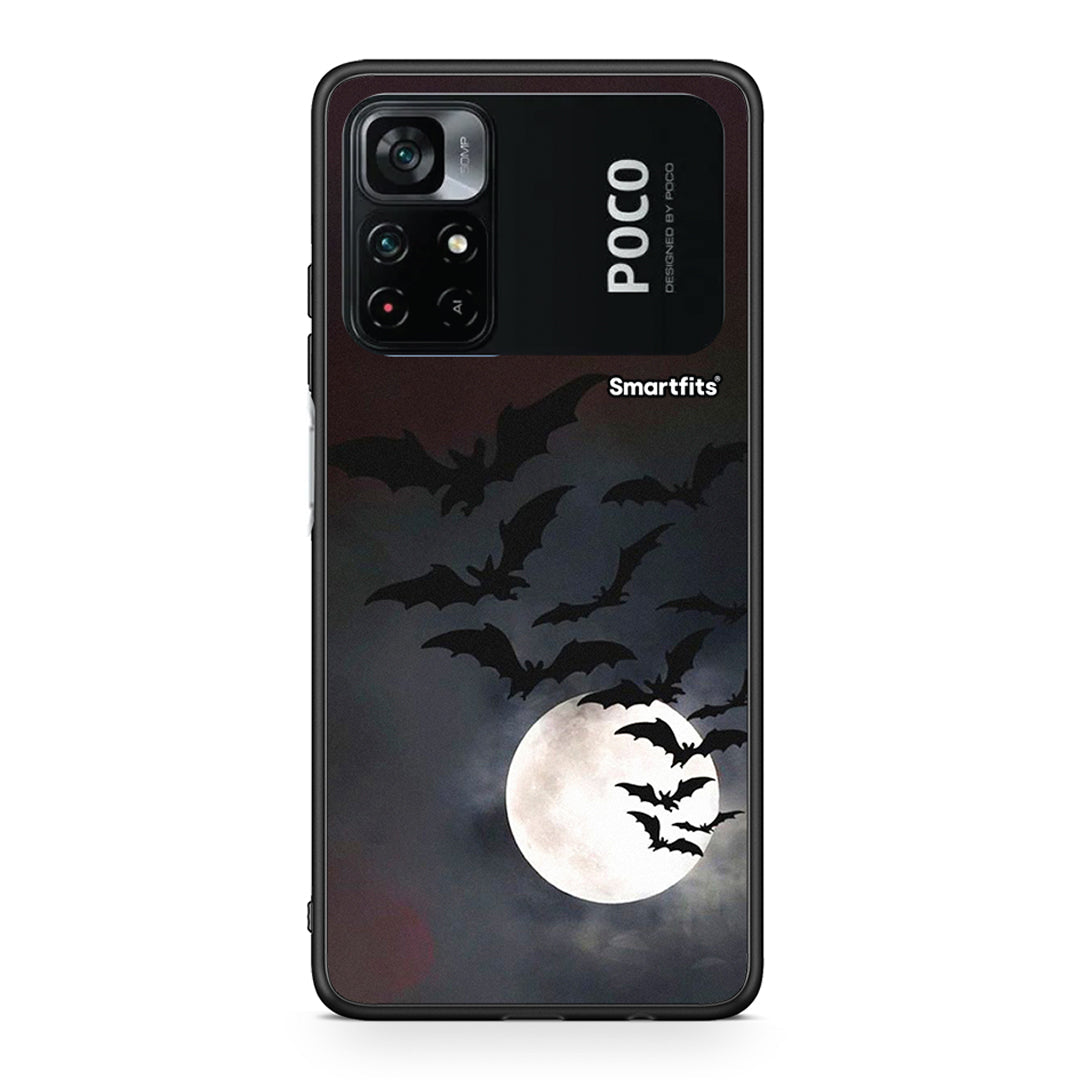 Xiaomi Poco M4 Pro 4G Halloween Bat Night Θήκη από τη Smartfits με σχέδιο στο πίσω μέρος και μαύρο περίβλημα | Smartphone case with colorful back and black bezels by Smartfits