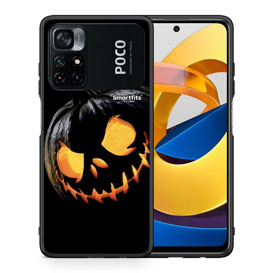 Θήκη Xiaomi Poco M4 Pro 4G Halloween Scary Pumpkin από τη Smartfits με σχέδιο στο πίσω μέρος και μαύρο περίβλημα | Xiaomi Poco M4 Pro 4G Halloween Scary Pumpkin case with colorful back and black bezels