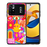 Thumbnail for Θήκη Xiaomi Poco M4 Pro 4G Hippie Love από τη Smartfits με σχέδιο στο πίσω μέρος και μαύρο περίβλημα | Xiaomi Poco M4 Pro 4G Hippie Love case with colorful back and black bezels