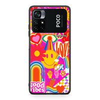 Thumbnail for Xiaomi Poco M4 Pro 4G Hippie Love θήκη από τη Smartfits με σχέδιο στο πίσω μέρος και μαύρο περίβλημα | Smartphone case with colorful back and black bezels by Smartfits