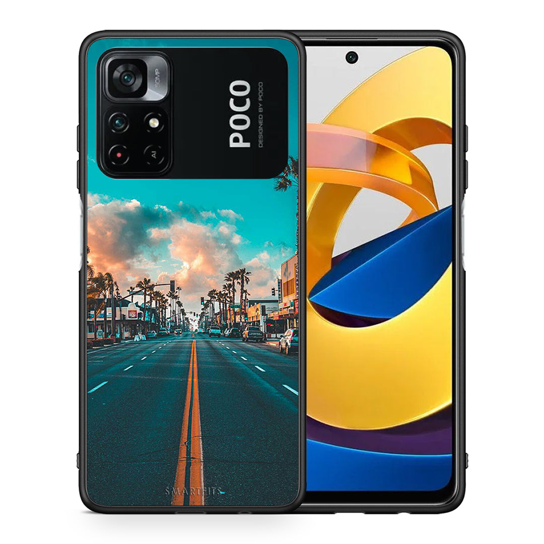 Θήκη Xiaomi Poco M4 Pro 4G City Landscape από τη Smartfits με σχέδιο στο πίσω μέρος και μαύρο περίβλημα | Xiaomi Poco M4 Pro 4G City Landscape case with colorful back and black bezels
