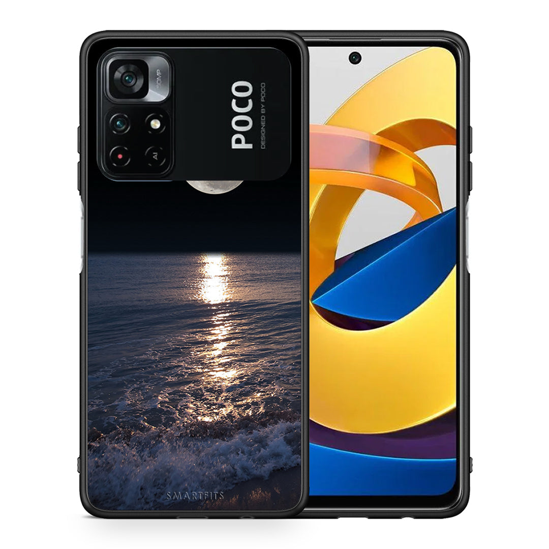 Θήκη Xiaomi Poco M4 Pro 4G Moon Landscape από τη Smartfits με σχέδιο στο πίσω μέρος και μαύρο περίβλημα | Xiaomi Poco M4 Pro 4G Moon Landscape case with colorful back and black bezels