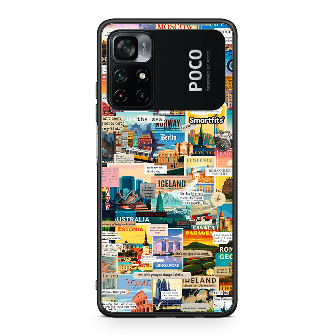 Xiaomi Poco M4 Pro 4G Live To Travel θήκη από τη Smartfits με σχέδιο στο πίσω μέρος και μαύρο περίβλημα | Smartphone case with colorful back and black bezels by Smartfits