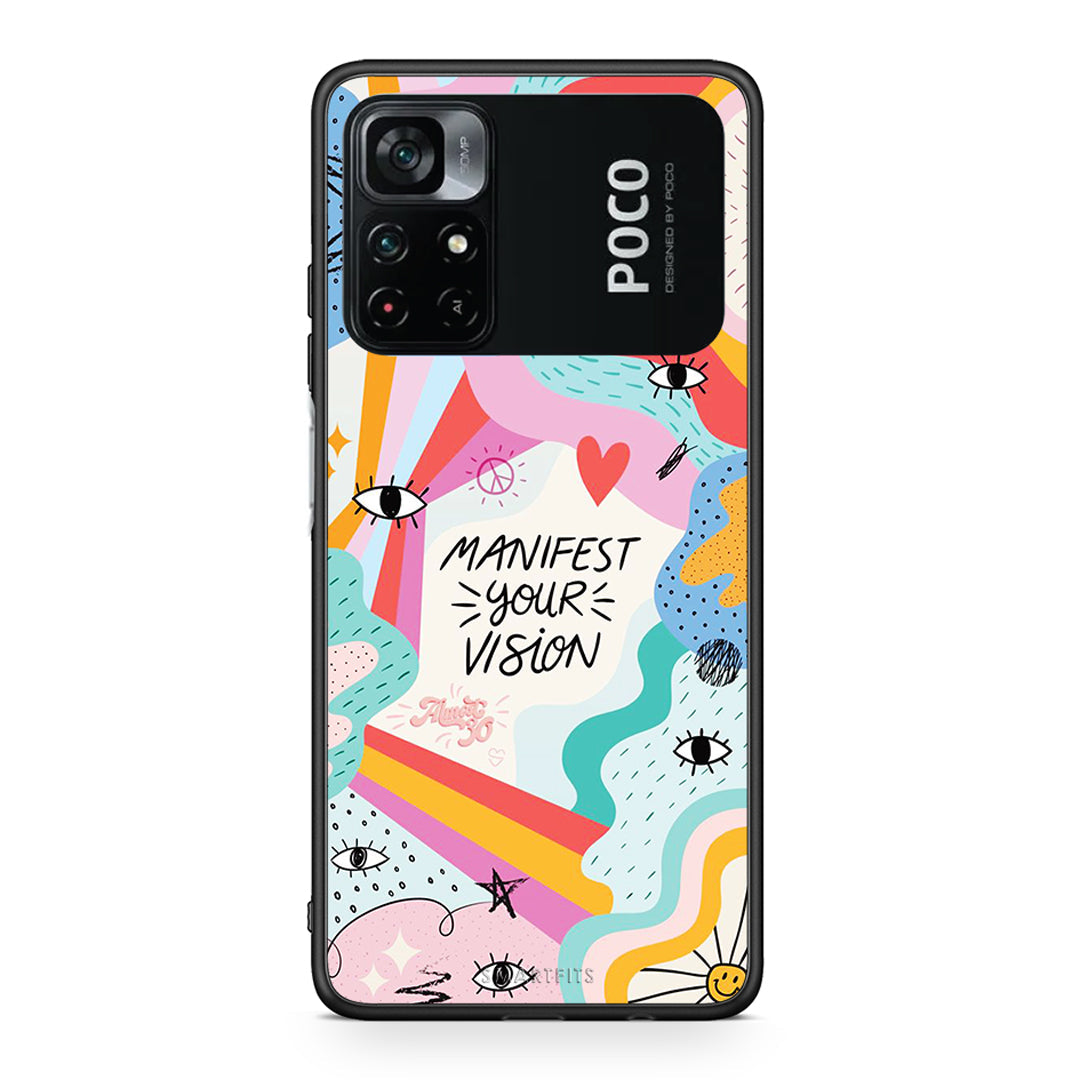Xiaomi Poco M4 Pro 4G Manifest Your Vision θήκη από τη Smartfits με σχέδιο στο πίσω μέρος και μαύρο περίβλημα | Smartphone case with colorful back and black bezels by Smartfits