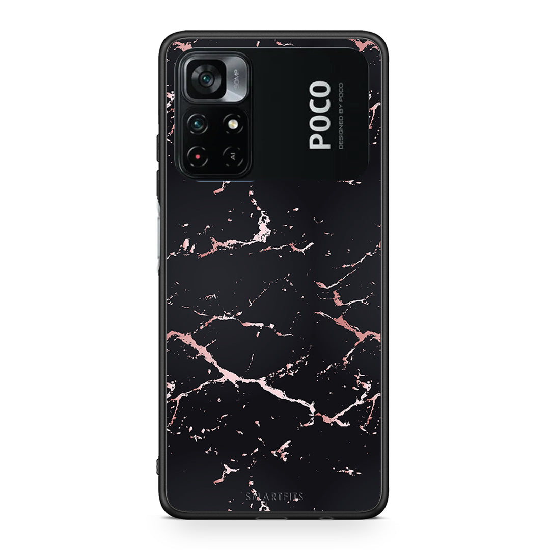 4 - Xiaomi Poco M4 Pro 4G Black Rosegold Marble case, cover, bumper
