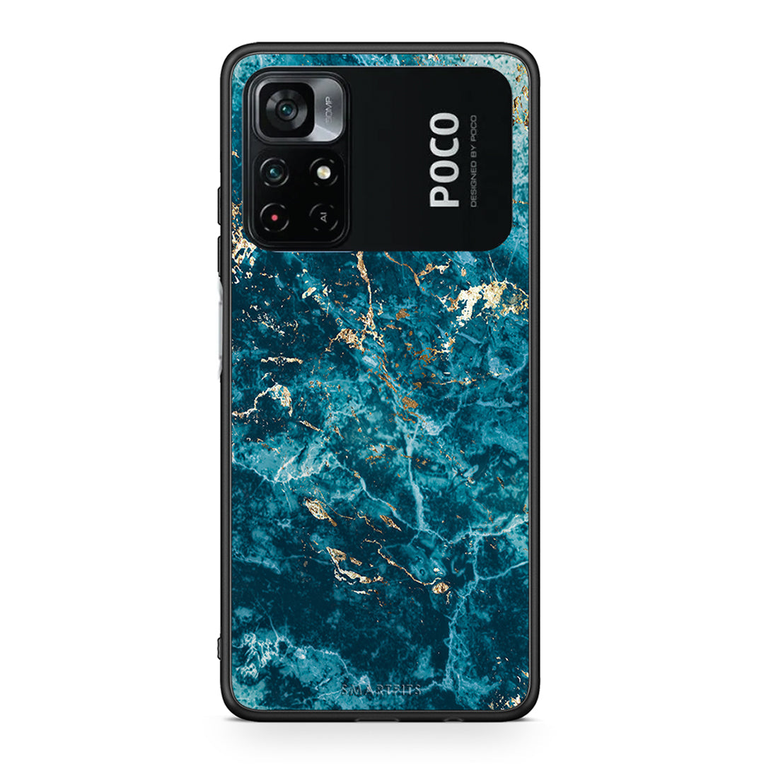Xiaomi Poco M4 Pro 4G Marble Blue θήκη από τη Smartfits με σχέδιο στο πίσω μέρος και μαύρο περίβλημα | Smartphone case with colorful back and black bezels by Smartfits