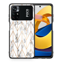 Thumbnail for Θήκη Xiaomi Poco M4 Pro 4G Gold Geometric Marble από τη Smartfits με σχέδιο στο πίσω μέρος και μαύρο περίβλημα | Xiaomi Poco M4 Pro 4G Gold Geometric Marble case with colorful back and black bezels