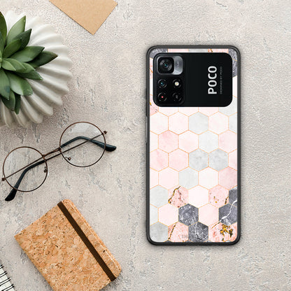 Marble Hexagon Pink - Xiaomi Poco M4 Pro 4G θήκη