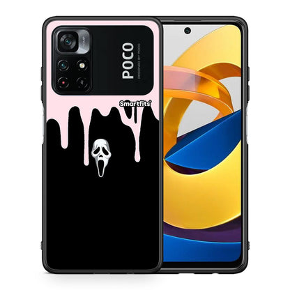 Θήκη Xiaomi Poco M4 Pro 4G Melting Halloween Mask από τη Smartfits με σχέδιο στο πίσω μέρος και μαύρο περίβλημα | Xiaomi Poco M4 Pro 4G Melting Halloween Mask case with colorful back and black bezels