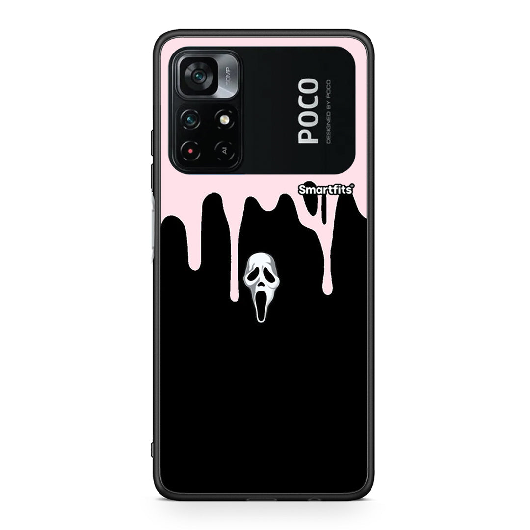 Xiaomi Poco M4 Pro 4G Melting Halloween Mask Θήκη από τη Smartfits με σχέδιο στο πίσω μέρος και μαύρο περίβλημα | Smartphone case with colorful back and black bezels by Smartfits